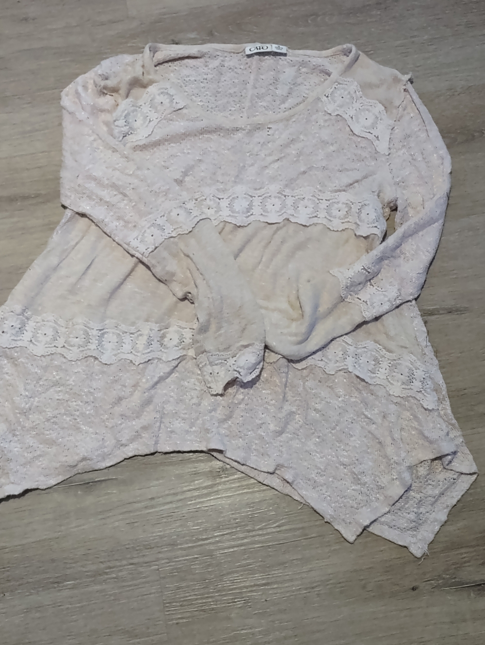 Caro Lace-Trim Lightweight Scoop Neck Sweater - Pale Pink